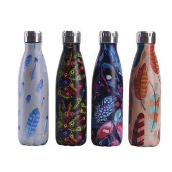 

Colorful Water Bottle 500ml Portable Outdoor Hiking Stainless Steel Thermos Mug Cup Fashion Beer Tea Coffee Vacuum Bottle