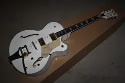 Лидер продаж белый Gretsch Сокол 6120 ДЖАЗ Полу Hollow Bigsby Электрогитары Бесплатная доставка 14-11-11