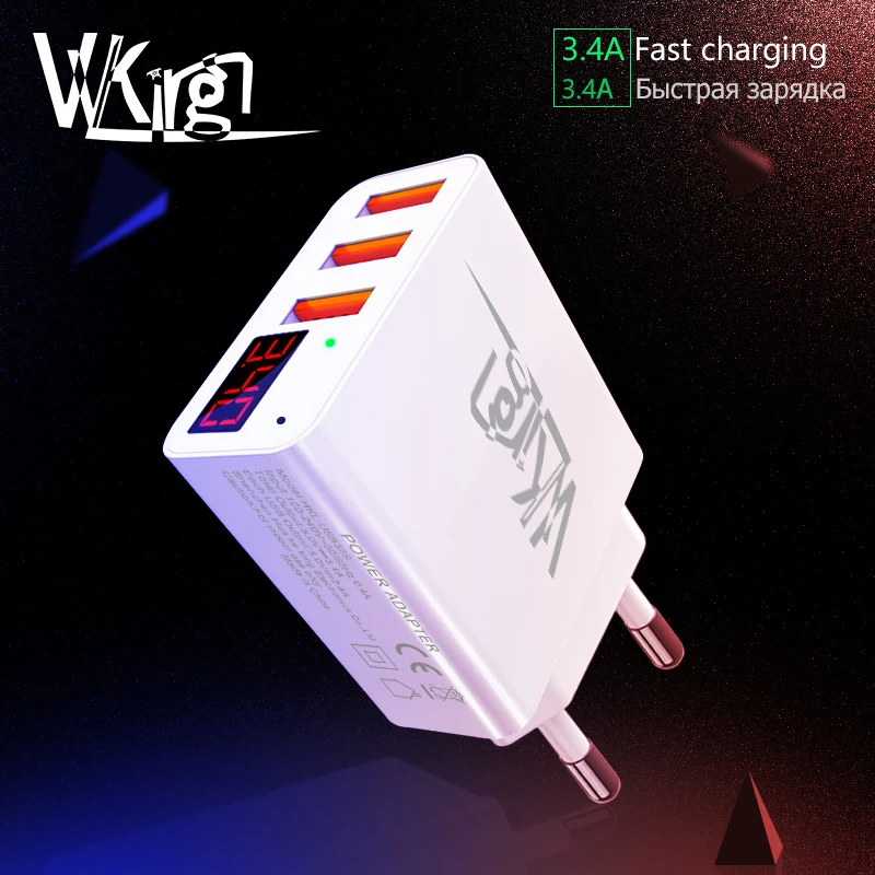 VVKing 5V 3.0A Max Dual USB Автомобильное зарядное устройство с светодиодный цифровой дисплей для huawei Xiaomi samsung S8 iPhone X 8 7 телефон планшет зарядка