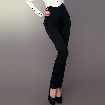 

2016 New Fashion Women Spring Summer Elastic Fabric Black Pants
