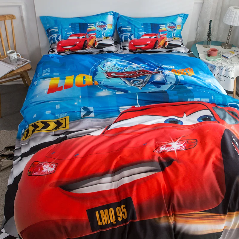 McQueen Cars Bedding set for Kids Bedroom Decor Cotton Bed Covers Sheets  Boys Home Comforter Sets Twin Size Coverlets Blue Queen - AliExpress