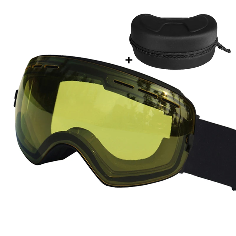 CE Certification Ski Goggles Anti fog Double Layers UV400 Big Ski Mask