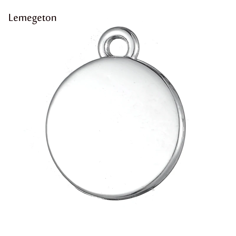 

Lemegeton 10Pcs Metal Material Logo Blank Stamping Round Shaped Disc Charms Custom Logo Charms Jewelry Accessories