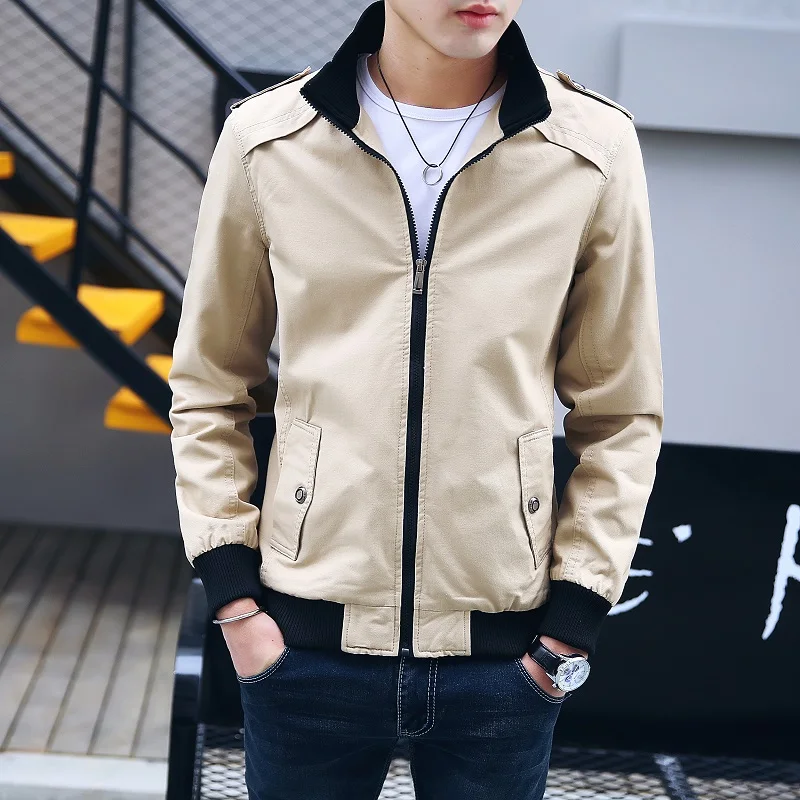 Men's Long Sleeve Jackets Fashion Casual Solid Color Men Tops Black