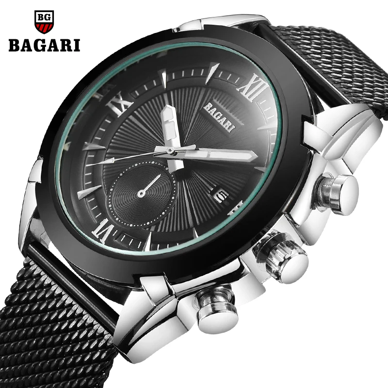 Sports BAGARI Mens Watches Top Brand Luxury Waterproof Sport Watch Men Ultra Thin Dial Quartz Watch Casual Relogio Masculino Sports BAGARI Mens Watches Top Brand Luxury Waterproof Sport Watch Men Ultra Thin Dial Quartz Watch Casual Relogio Masculino