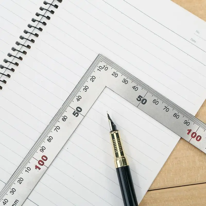 

Stainless Steel 90 Degree Angle Ruler Metal Straight Ruler Measuring Tool