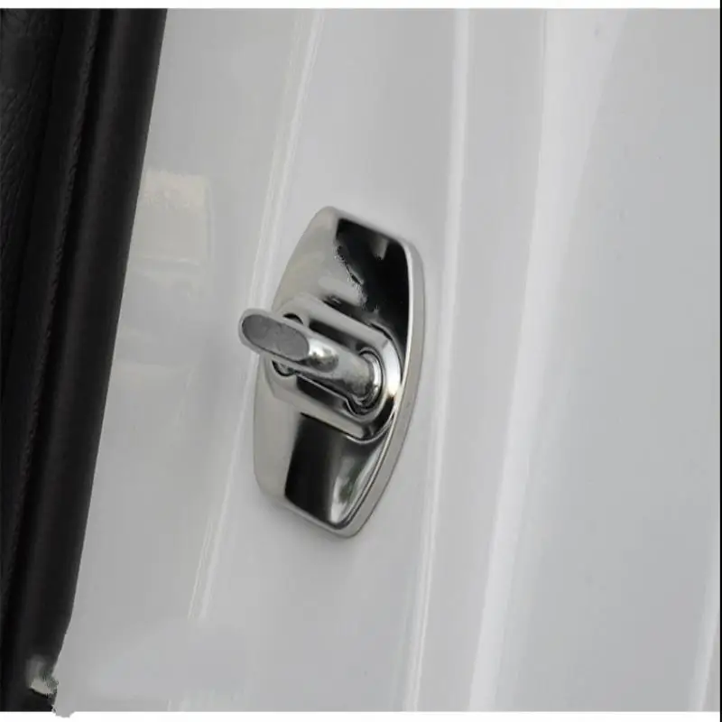 

New 3d Stainless Steel Door Lock Buckle Protection Protective Cover Trim 4pcs For Hyundai Creta Ix25 2014-2017 Car Accessories