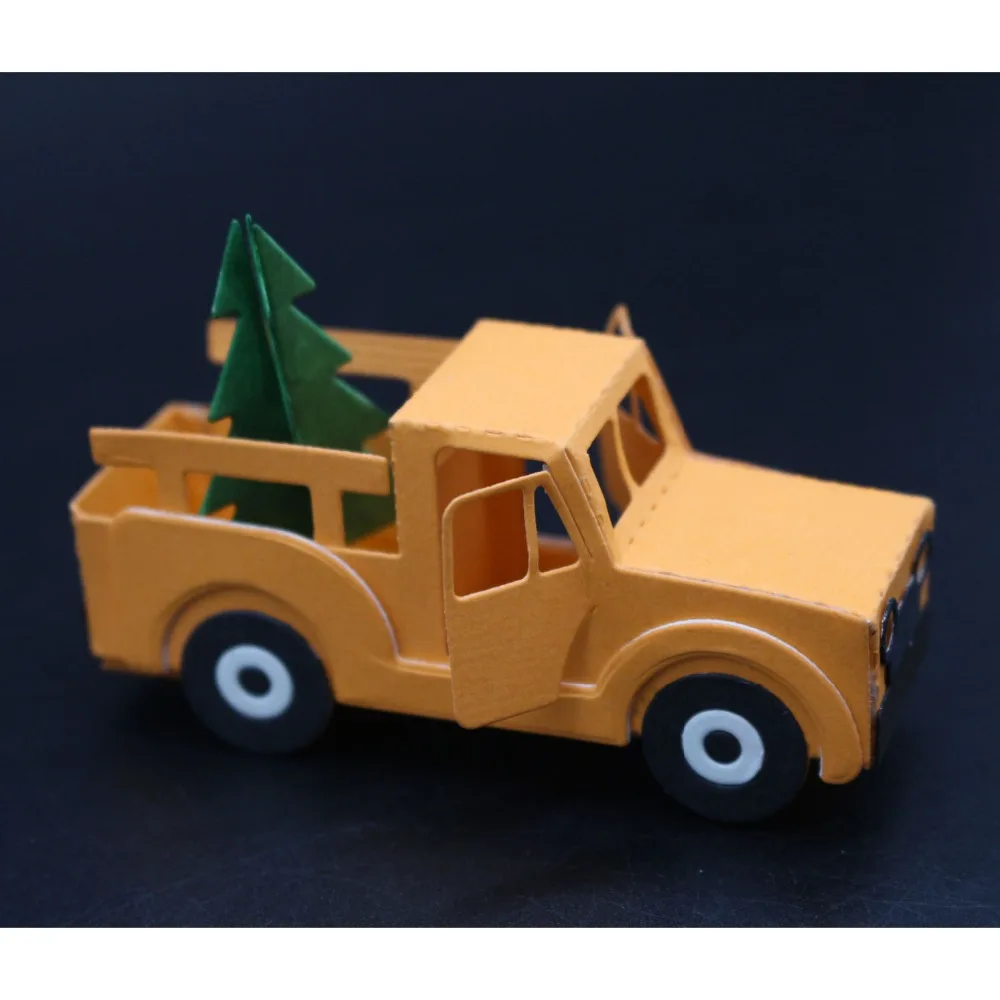 

HamyHo Making Photo Scrapbook Decor Supplies Car & Christmas Tree Frame Stencil Metal Cutting Dies DIY Paper Card Embossing Dies