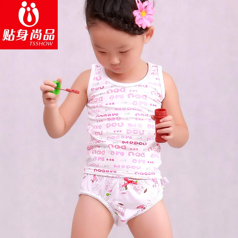 2014 family good quality lovely little girl kids modal Underwear with