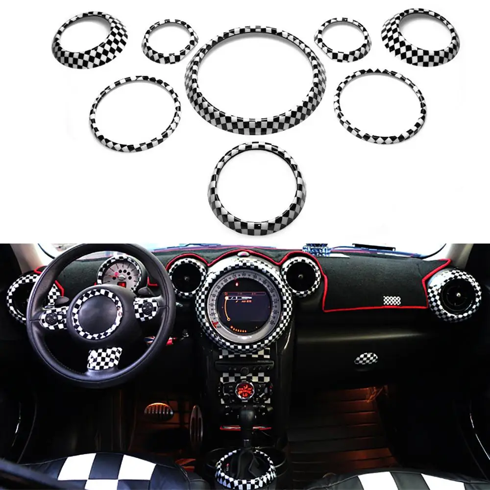 8pcs lot Car Styling Dash Board Interior Decoration Flat Cover Label car styling sticker For MINI
