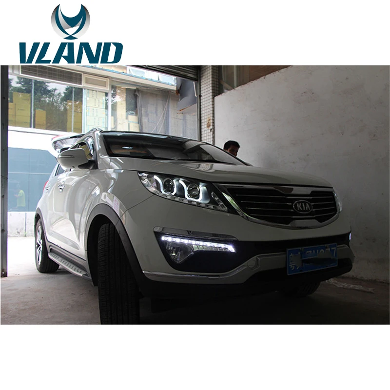 Фабрика для автомобиля фара KIA Sportage головной светильник 2012 2014 R светодиодный с DRL H7