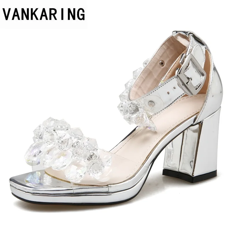 

VANKARING summer women sandals new 2018 fashion brand sandals gladiator sandals open toe woman sweet dress party wedding shoes