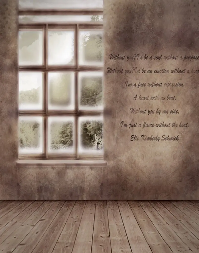 

5x7ft Vintage Room Poem Wooden Floor Photography Backdrops Photo Props Studio Background