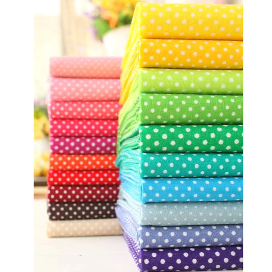 

20 color 30*30 Multicolor Polka Dot cotton fabric tilda fabrics patchwork cotton tissue home textile woven telas tecido