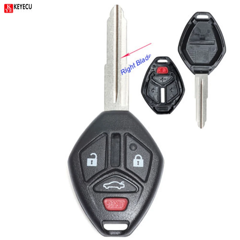 

KEYECU New Remote Key Shell Case Fob 4 Button for Mitsubishi Endeavor Galant Lancer Outlander 2007 2008 2009 2010 Right Blade