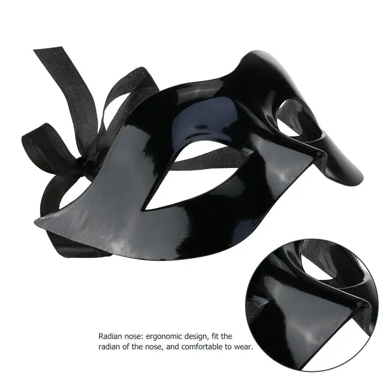 Men Women Masquerade Costume Venetian Masquerade Mask Villain Eye Mask Black Sexy Half Masks For Halloween Party A3