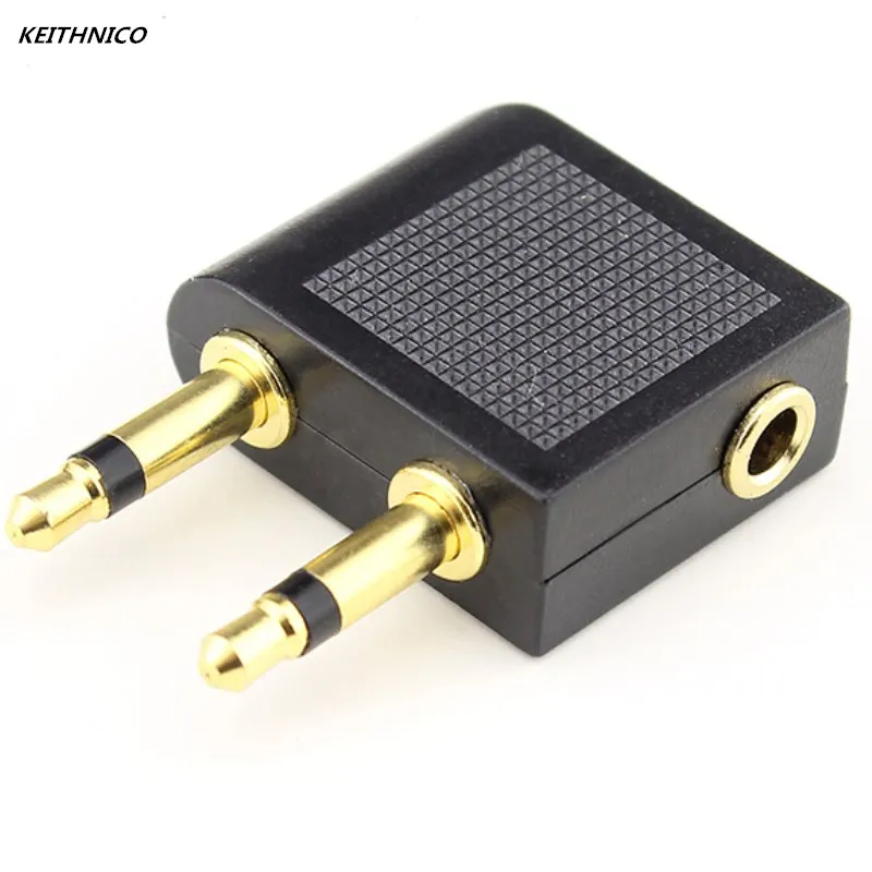 2Pcs Stereo Gold-plated jack Airline Earphone Travel audio Converter Adapter for Airplane headphone Tool adaptor Accessories | Электроника