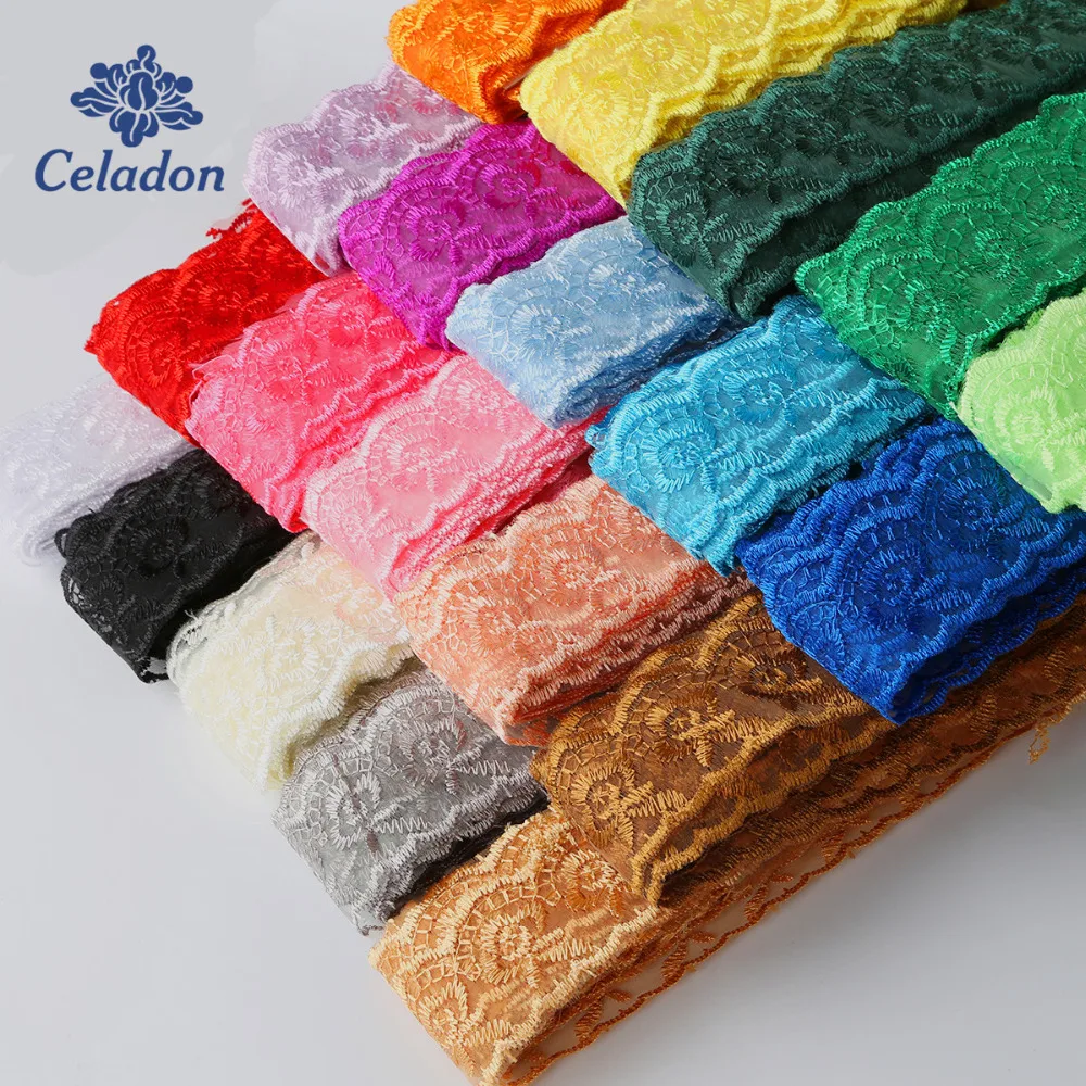 10 ярдов/партия кружевная лента для отделки одежды ширина 40 мм|lace trim fabric|trim fabriclace |