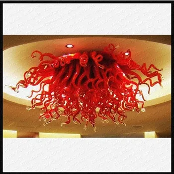 

Home Fan Dining Room Decorative Red Hand Blown Glass Chain Modern Crystal Chandelier Lighting