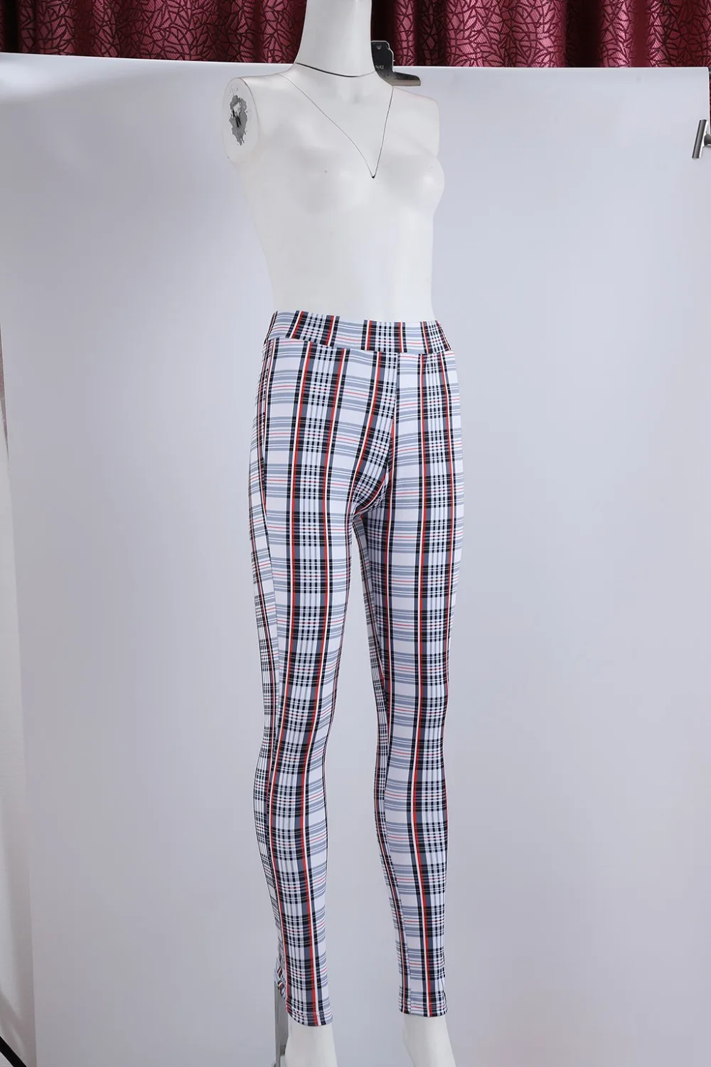 Женская одежда, модные цветные клетчатые узкие брюки с высокой талией, повседневные сексуальные обтягивающие узкие брюки длиной до щиколотки, облегающие уличные брюки