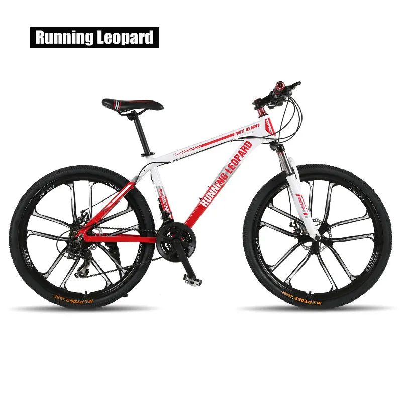 Running Leopard mountain bike 26 inch 21/24 speed bikes aluminum alloy frame mountain bike Mechanical double disc brake bicycle