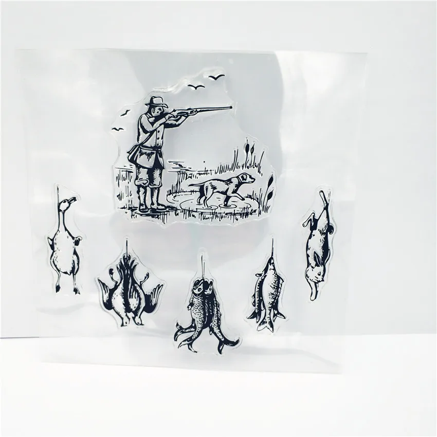 

PANFELOU catch and hunt Transparent Clear Silicone Stamp/Seal for DIY scrapbooking/photo album Decorative clear stamp sheets
