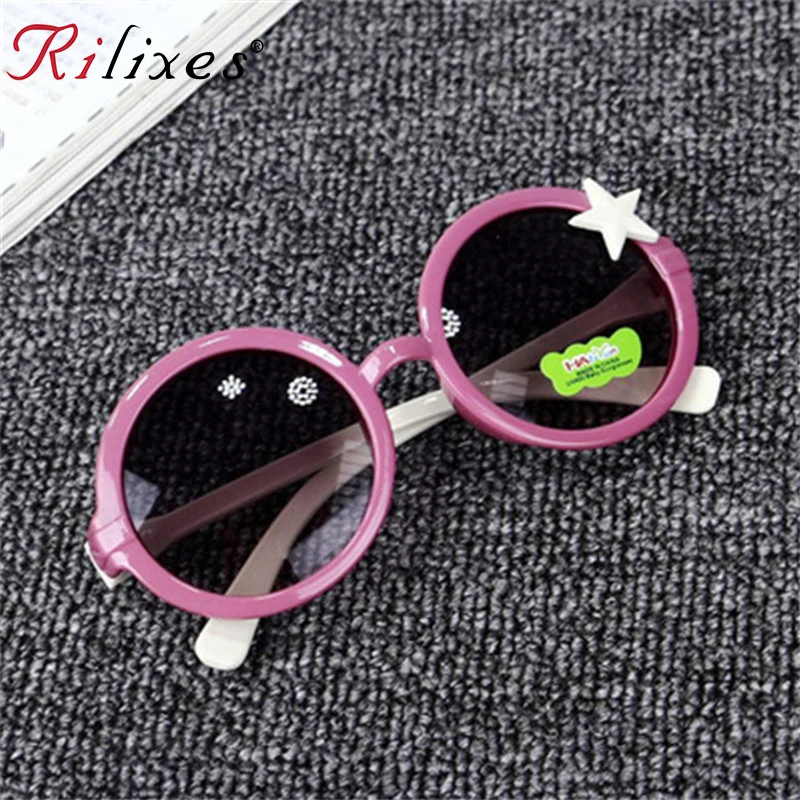 

RILIXES Baby Boys Girls Kids Sunglasses Vintage Round Sun Glasses UV 400 Children Sunglass Oculos De Sol lunette de soleil