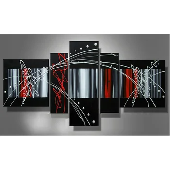 Buy Abstract 5 Plane Wall Art Canvas Painting 100% Hand Painted Oil Pictures Paintings Home Living Room Decoration Unframed Painting