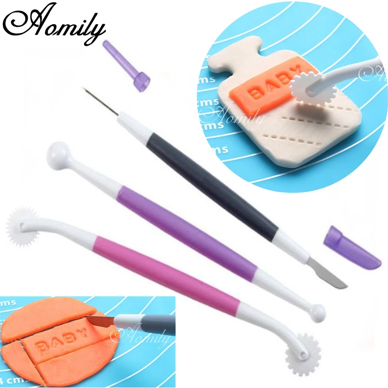 

Aomily 3pcs/Set Plastic Cake Decorating Pens Flower Clay Modelling Tools Kitchen Cake Pastry DIY Carving Tools Kit Bakeware Set