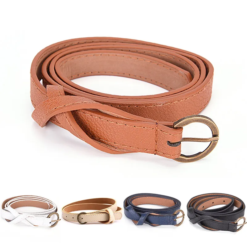 PU Leather Female Slim Belt Fashion Women Skinny Leather Waist Strap