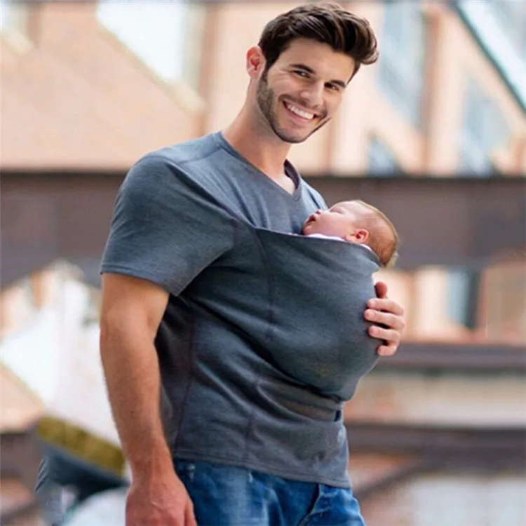 Summer 2018 New Baby Carrier Sling Kangaroo T-Shirt Maternity Baby Carrier Clothes Multifunction Father Mother Tee Shirt M-3XL (15)