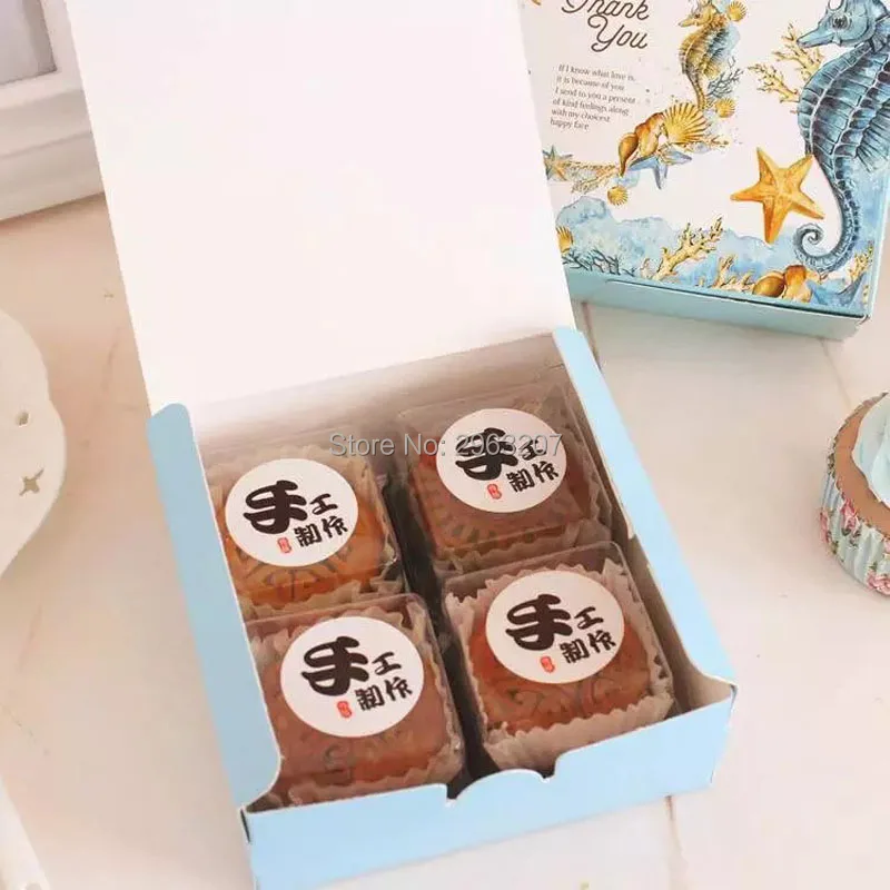 100 шт. Sea Shell середине осени Mooncake поле посылка Cookie подарочная коробка печенья десерт тесто Cake Box