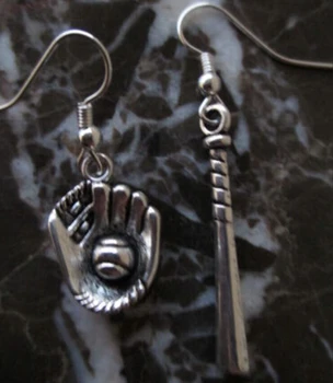 

Hot !-Fashion Jewelry Earrings - Baseball Bat & Mitt ball - Charm Drop Earrings Pendant - for woman gift - 20pairs-12
