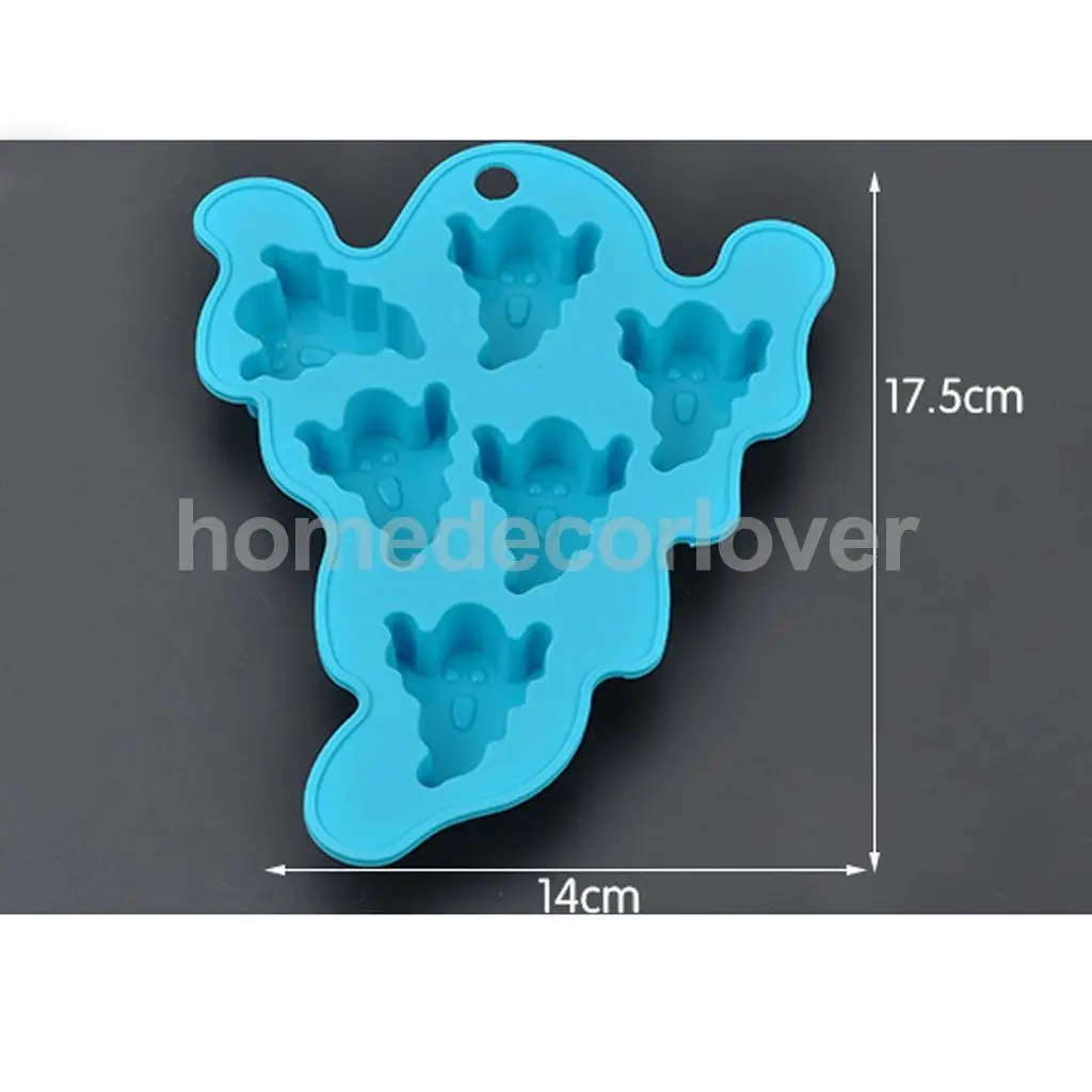 MagiDeal 4 Type Novel Silicone Sculpt Skull, Ghost, Bat, Witch Mold Fondant Chocolate Cake Decorating Baking Mold Safe for Oven