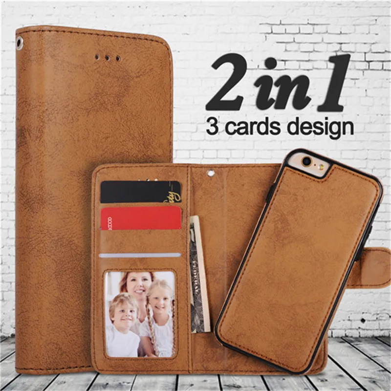LANCASE Cover For iPhone 8 Case Leather Wallet Detachable Case Hoesjes For iPhone 8 Plus ...