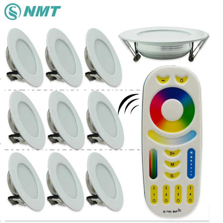 

10pcs X 6W LED Downlight Dimmable Mi light 220V 240V RGB+CCT Indoor Bed Room Kitchen + 1 X 2.4G RF Wireless Remote Control