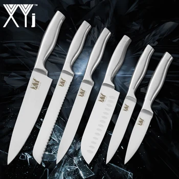 

XYj Kitchen Cooking Knives 6PCS Set Bend Comfortable Handle High Carbon Sharp Blade Knife Kitchen Gadgets Cooking Accessories