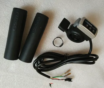 

48V DC motor speed controller, Electric Bicycle finger throttle with handle bar ,with battery indicator and light switch.