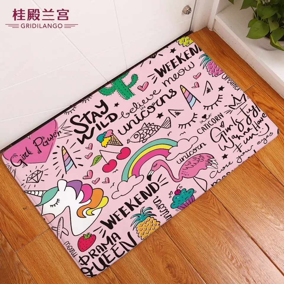 

Cartoon Cute Flamingo Unicorn Non-slip Bathroom Rug Dinosaur Animals Rug Floor Door Mat Carpet for Kids Car Outdoor Dropshipping