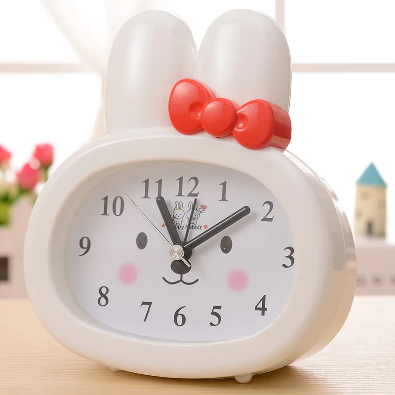 Free shipping Rabbit Cartoon Alarm Clock Home Daily Cartoon Children's Student Birthday Giftin