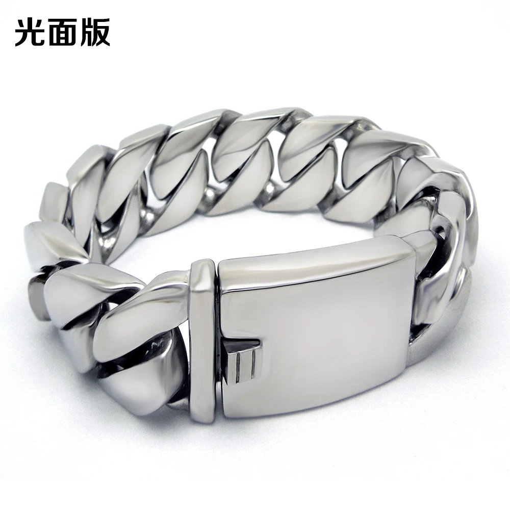 Men's Chunky High Polished Brushed Matt Silver Tone Gothic Stainless