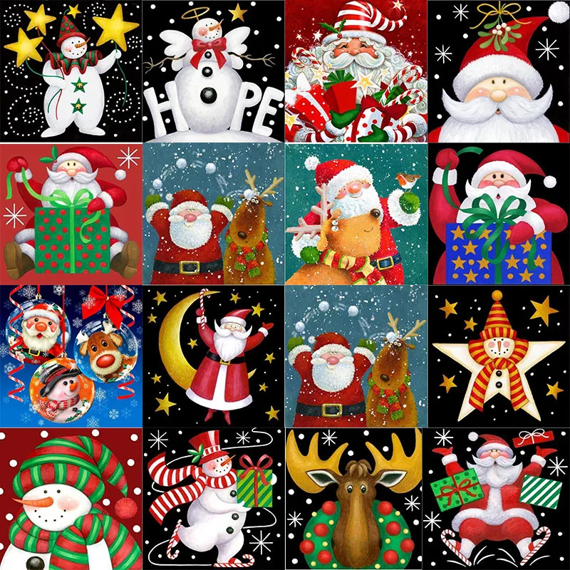 

Christmas Card Gift Full Square Round Drill Stone 5D DIY Diamond Painting 3D Diamant Embroidery Cross Stitch Mosaic Home Decor