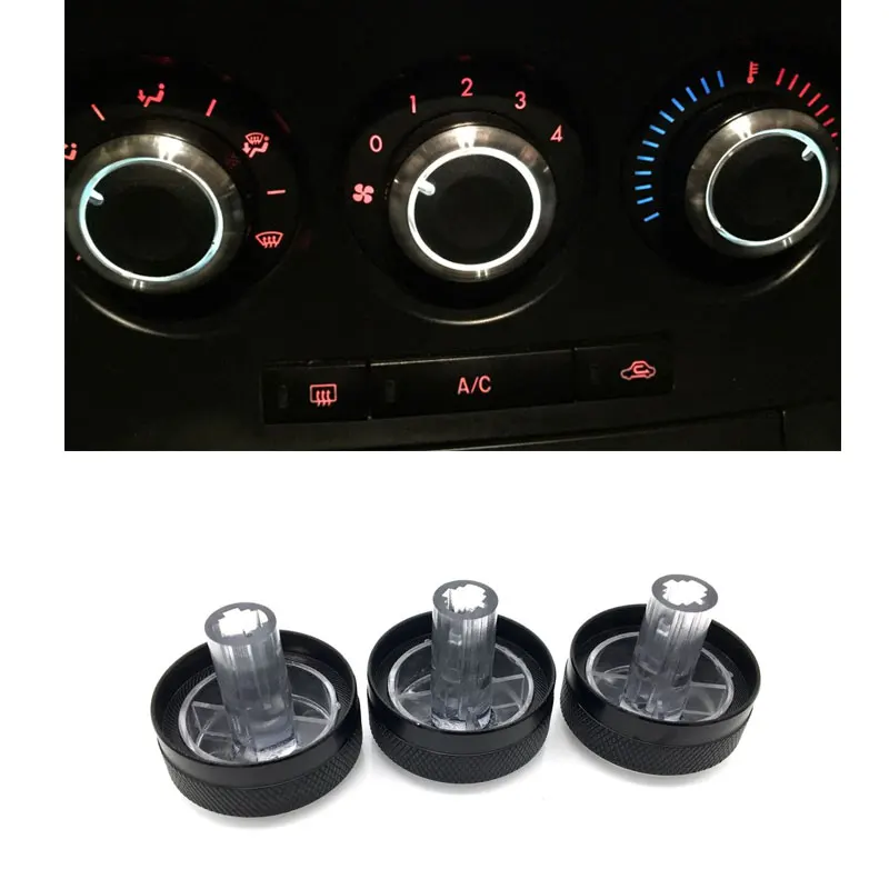 

3pcs/set Aluminum Alloy Air Conditioning Knob AC Knob Heat Control Switch Button For Mazda 3 BL 2010- 2013 Mazda 3 2004-2009