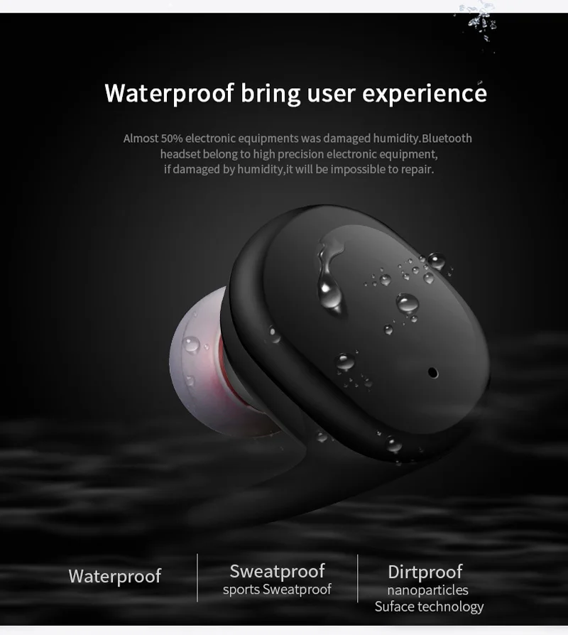 VONTAR IPX5 Sweatproof Touch TWS наушники с зарядным устройством анти-капля для занятий спортом беспроводные Bluetooth наушники-близнецы