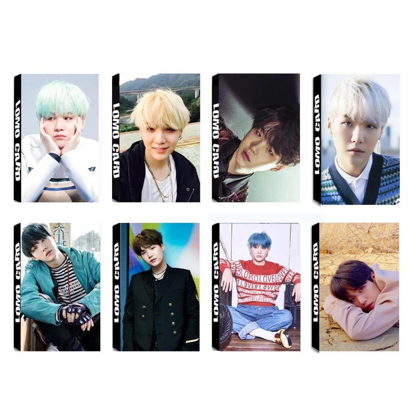 

KPOP Bangtan Boys SUGA Young Forever WINGS LOVE YOURSELF Tear Album LOMO Cards Self Made Paper Photo Card Photocard