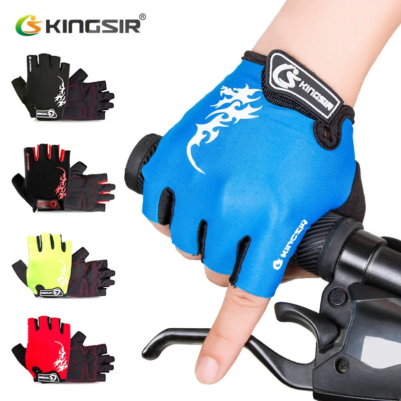 KINGSIR قفازات ركوب الدراجات نصف إصبع الرجال النساء الصيف الرياضية تنفس للصدمات المضادة للانزلاق الدراجة قفازات MTB دراجة قفازات KINGSIR قفازات ركوب الدراجات نصف إصبع الرجال النساء الصيف الرياضية تنفس للصدمات المضادة للانزلاق الدراجة قفازات MTB دراجة قفازات