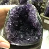 700g Natural Uruguay Purple Amethyst Hole Quartz Crystal+stand 5