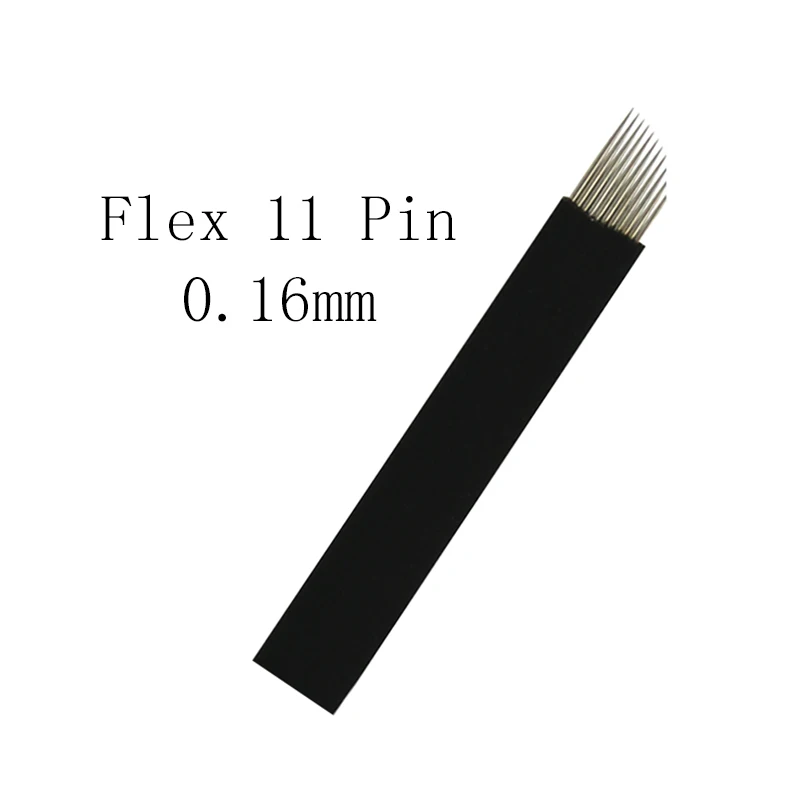 50pcs Black 0.16mm Microblading Needles 7/9/11/12/14/16/17/18 Pins Nano Blade For Permanent Makeup Eyebrow Laminas Tebori