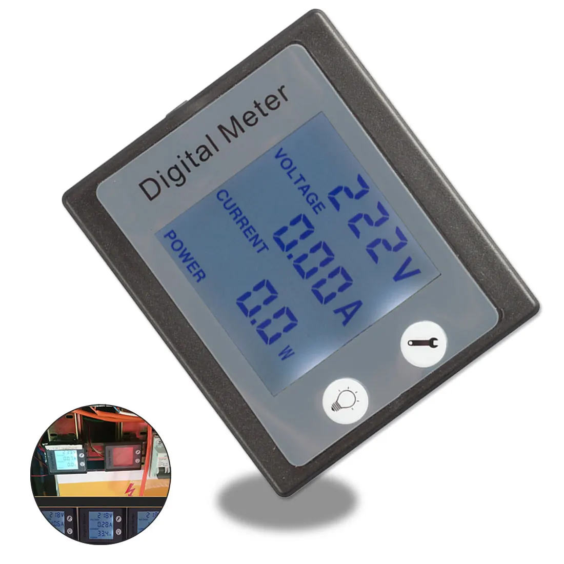 

Multi-function AC Digital Meter Power Energy Voltage Current Tester Volt Amp W KWh Monitor
