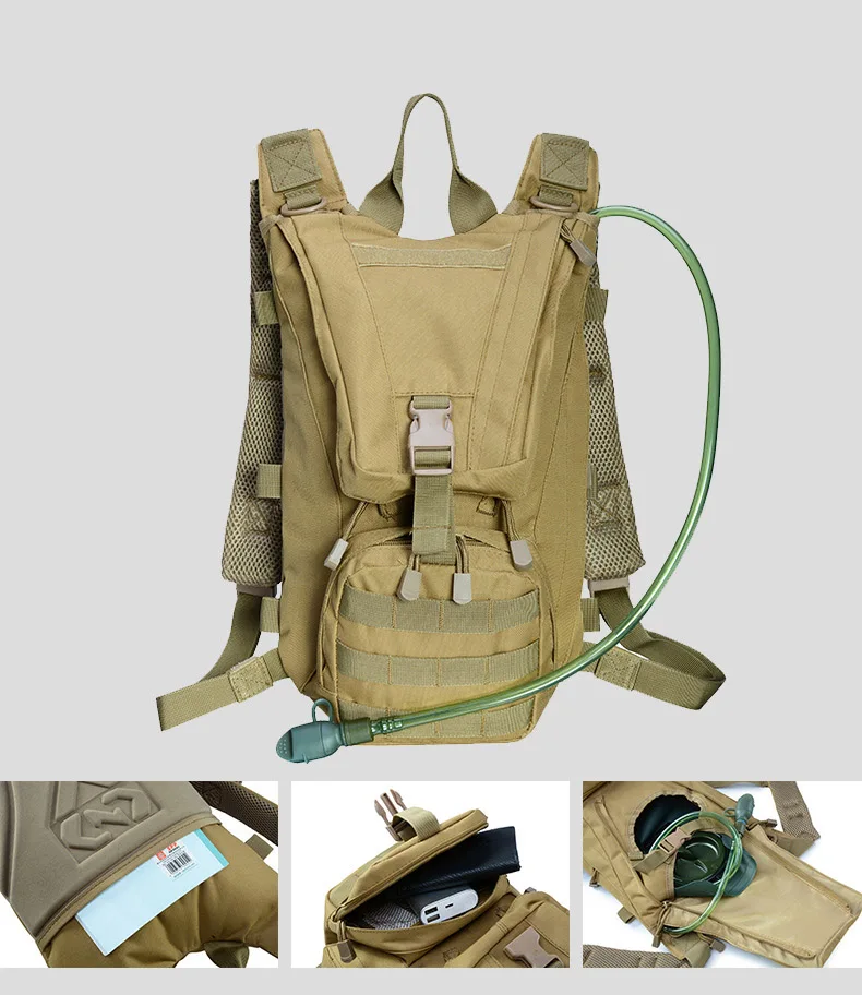 2.5L сумка для воды, тактический рюкзак, гидратация мочевого пузыря, Военный Ранец, для кемпинга, походов, система Molle, камуфляжные сумки XA306WD